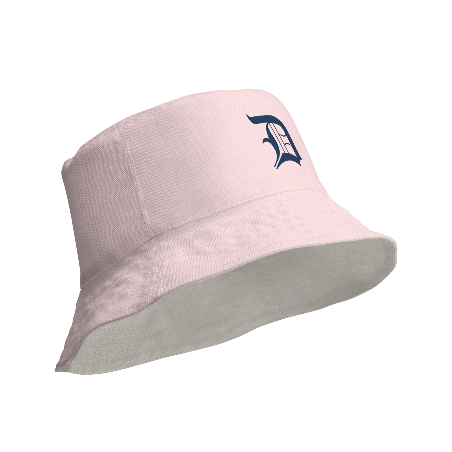 Detroit 'Old English D' Bucket Hat | Reversible - Pale Pink/Canvas Color