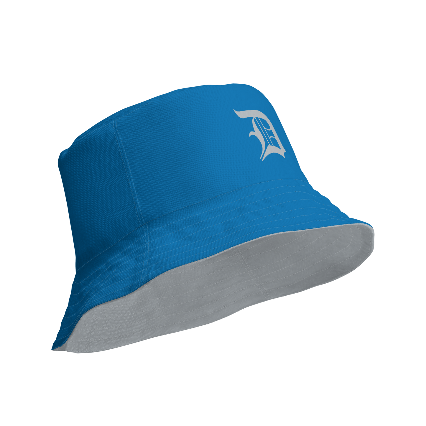 Detroit 'Old English D' Bucket Hat | Reversible - Azure/Silver