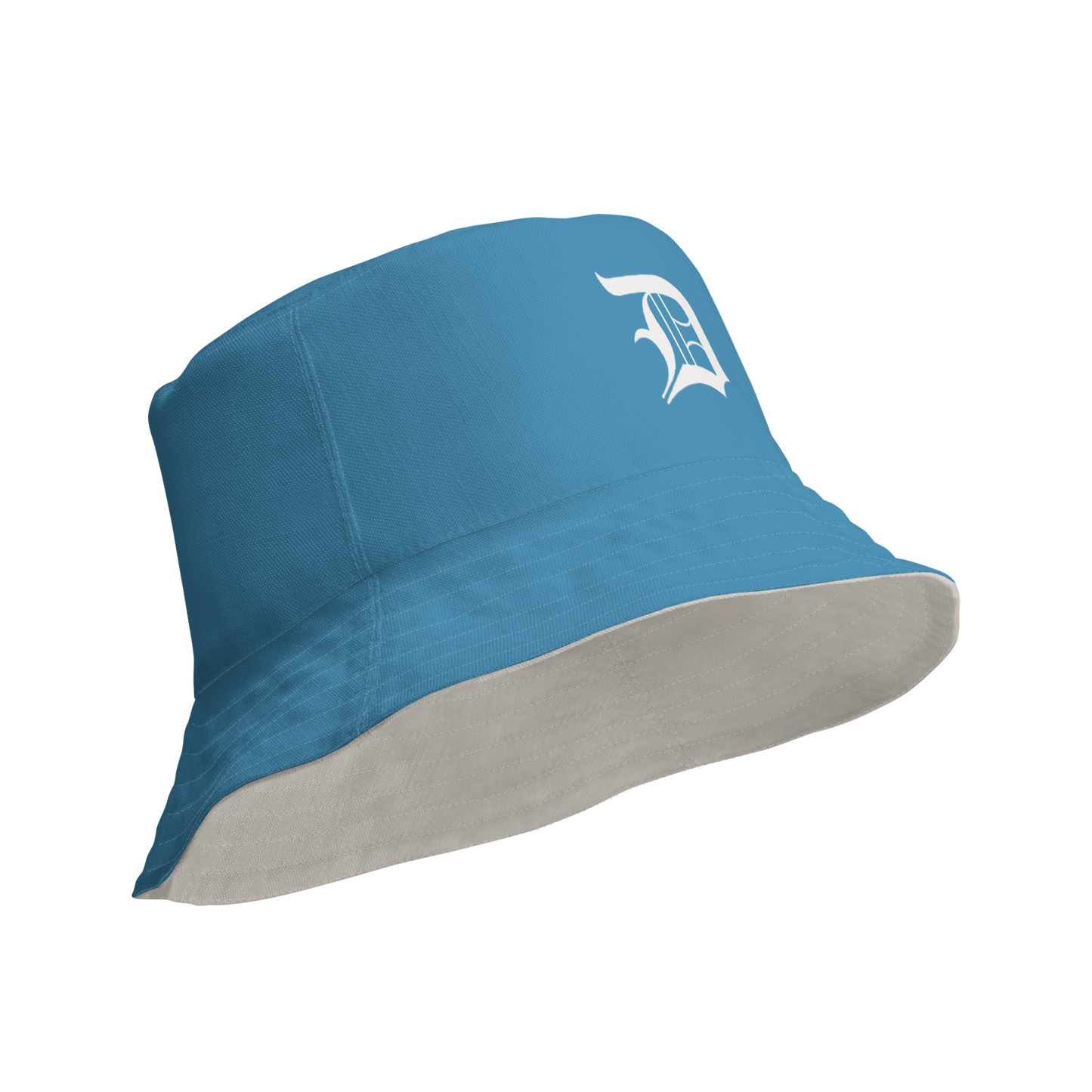 Detroit 'Old English D' Bucket Hat | Reversible - Lake Michigan Blue/Canvas Color