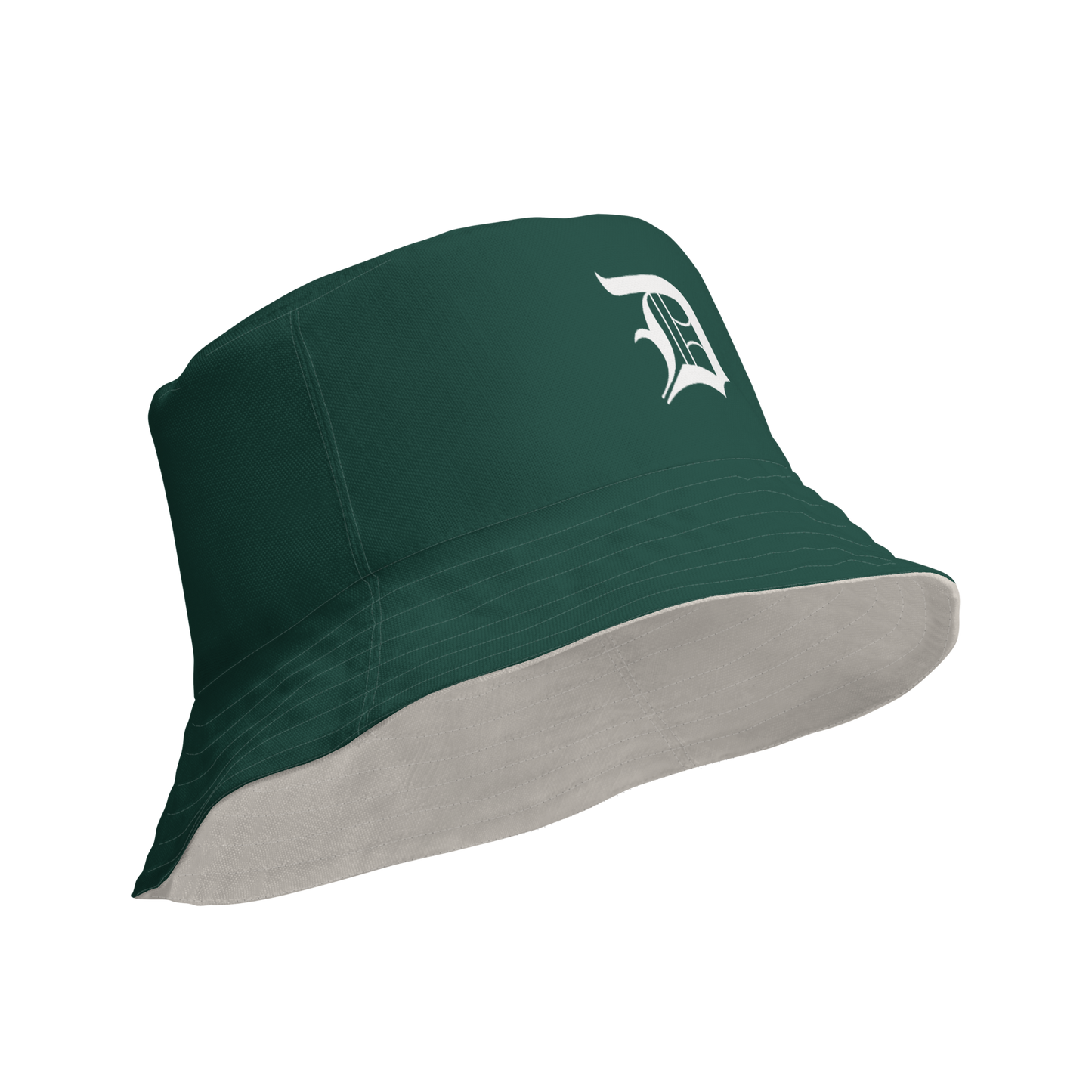 Detroit 'Old English D' Bucket Hat | Reversible - Laconic Green/Canvas Color