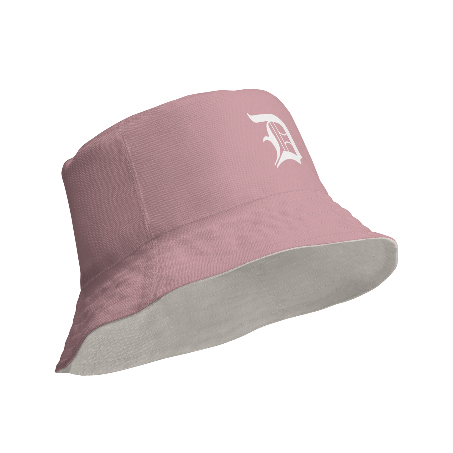 Detroit 'Old English D' Bucket Hat | Reversible - Cherry Blossom Pink/Canvas Color