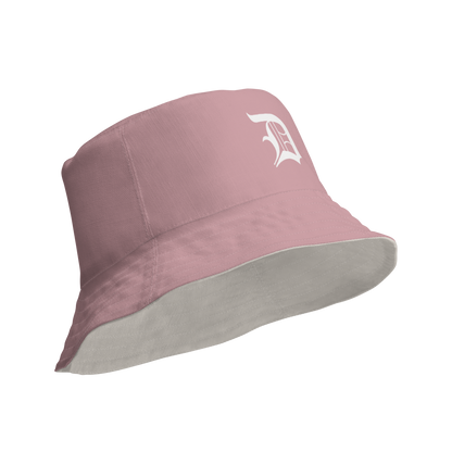 Detroit 'Old English D' Bucket Hat | Reversible - Cherry Blossom Pink/Canvas Color