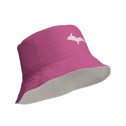 Michigan Upper Peninsula Bucket Hat | Reversible - Apple Blossom Pink/Canvas Color