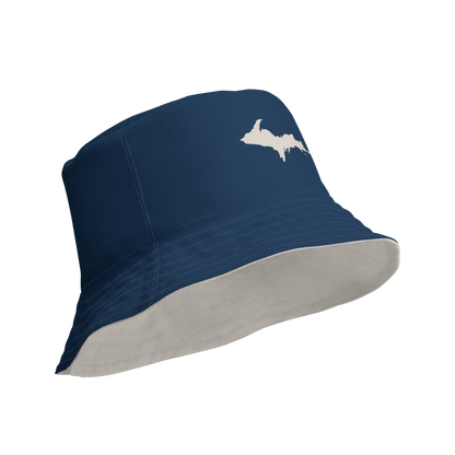 Michigan Upper Peninsula Bucket Hat | Reversible - Navy/Canvas Color