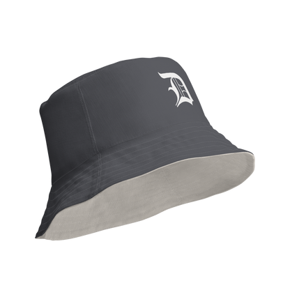 Detroit 'Old English D' Bucket Hat | Reversible - Iron Ore Grey/Canvas Color