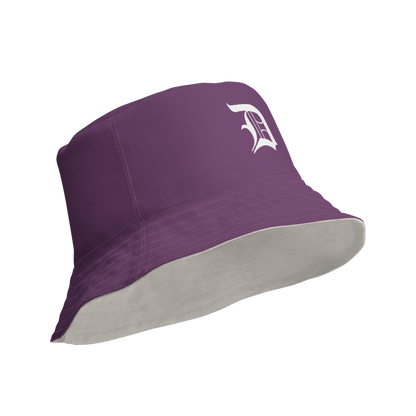 Detroit 'Old English D' Bucket Hat | Reversible - Plum/Canvas Color