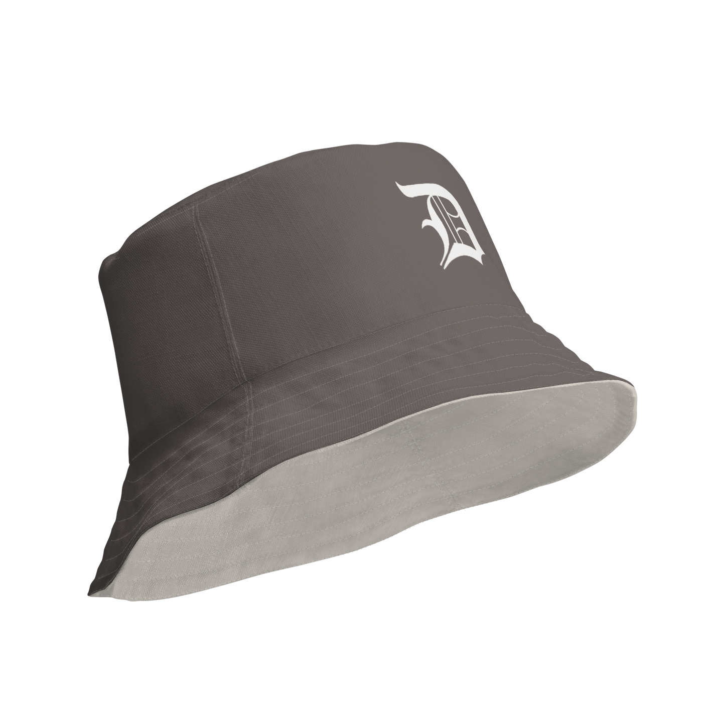 Detroit 'Old English D' Bucket Hat | Reversible - Warren Tank Grey/Canvas Color