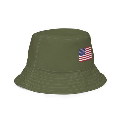 Michigan Upper Peninsula Bucket Hat (Patriot Edition) | Reversible - Army Green