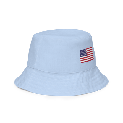 Michigan Upper Peninsula Bucket Hat (Patriot Edition) | Reversible - Light Blue