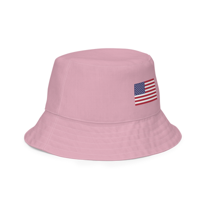 Michigan Upper Peninsula Bucket Hat (Patriot Edition) | Reversible - Pink