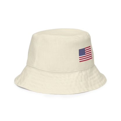 Michigan Upper Peninsula Bucket Hat (Patriot Edition) | Reversible - Ivory