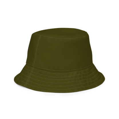 Michigan Upper Peninsula Bucket Hat (w/ UP Outline) | Reversible - Military Green