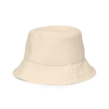 Michigan Upper Peninsula Bucket Hat (w/ Navy UP Outline) | Reversible - Champagne White