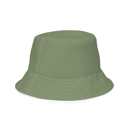 Michigan Upper Peninsula Bucket Hat (w/ UP Finland Flag) | Reversible - Camo Green