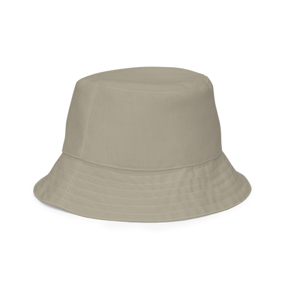 Michigan Upper Peninsula Bucket Hat (w/ Army Green UP Outline) | Reversible - Petoskey Stone Beige