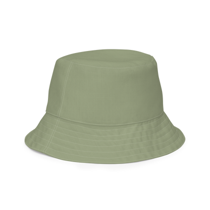 Detroit Bucket Hat (w/ Army Green 'Old French D') | Reversible - Beachgrass Green