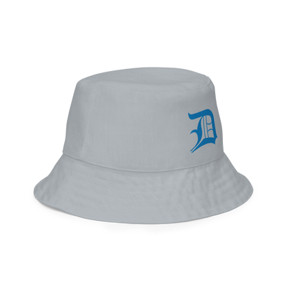 Detroit 'Old English D' Bucket Hat | Reversible - Azure/Silver