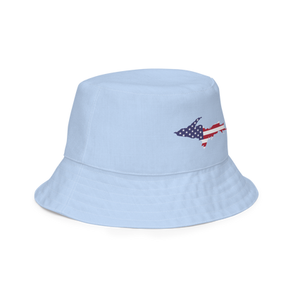 Michigan Upper Peninsula Bucket Hat (Patriot Edition) | Reversible - Light Blue