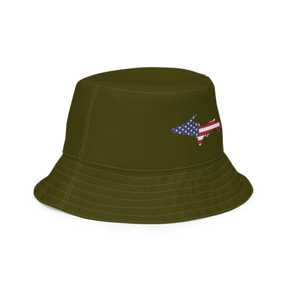 Michigan Upper Peninsula Bucket Hat (Patriot Edition) | Reversible - Military Green