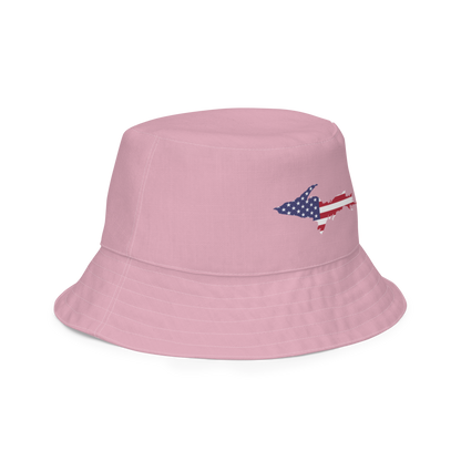 Michigan Upper Peninsula Bucket Hat (Patriot Edition) | Reversible - Pink