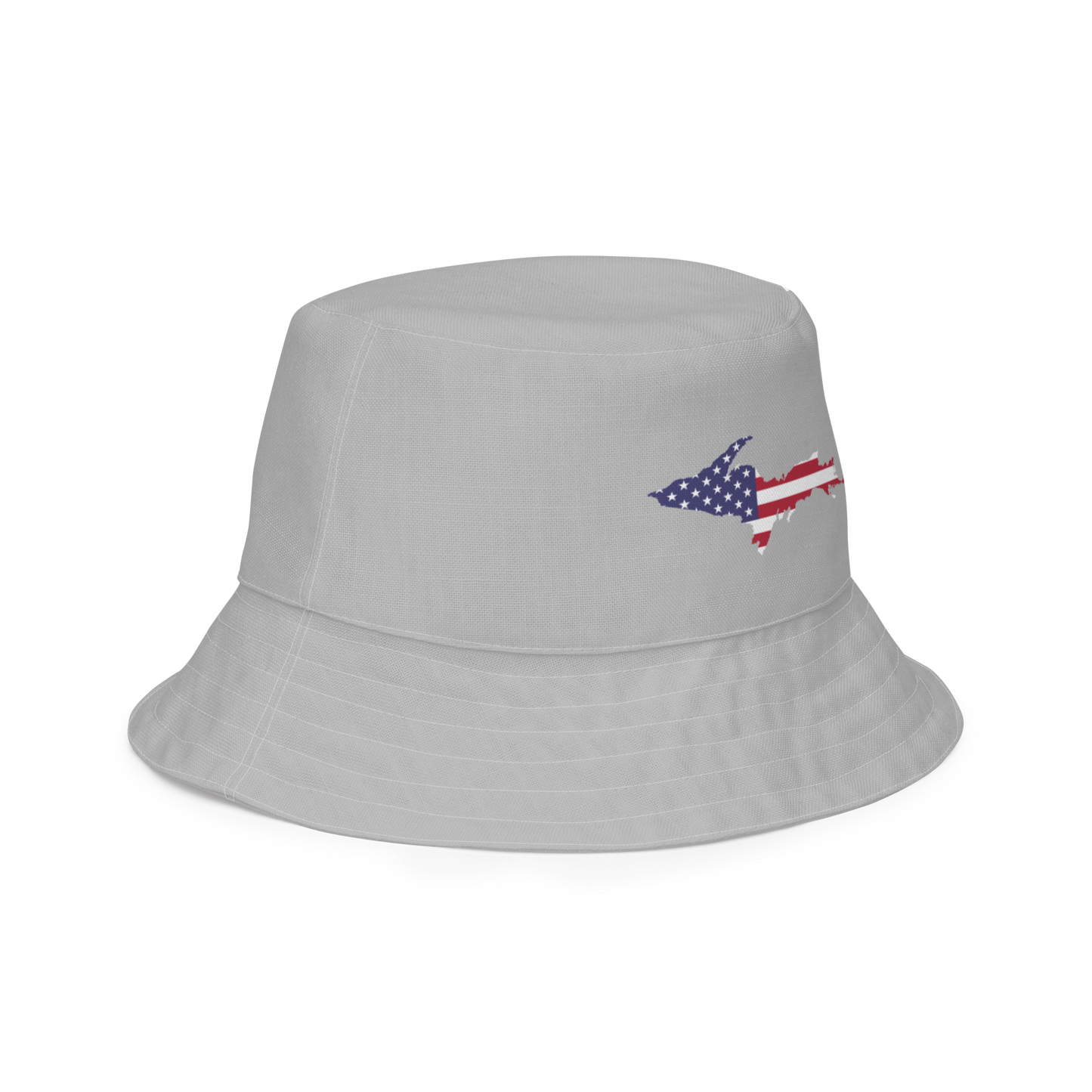 Michigan Upper Peninsula Bucket Hat (Patriot Edition) | Reversible - Silver