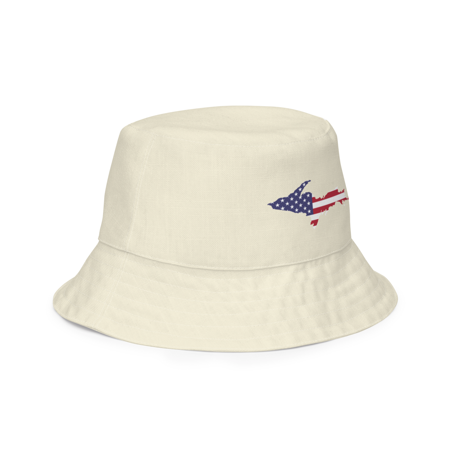 Michigan Upper Peninsula Bucket Hat (Patriot Edition) | Reversible - Ivory