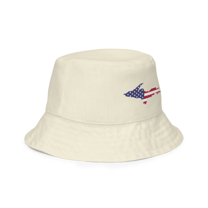 Michigan Upper Peninsula Bucket Hat (Patriot Edition) | Reversible - Ivory