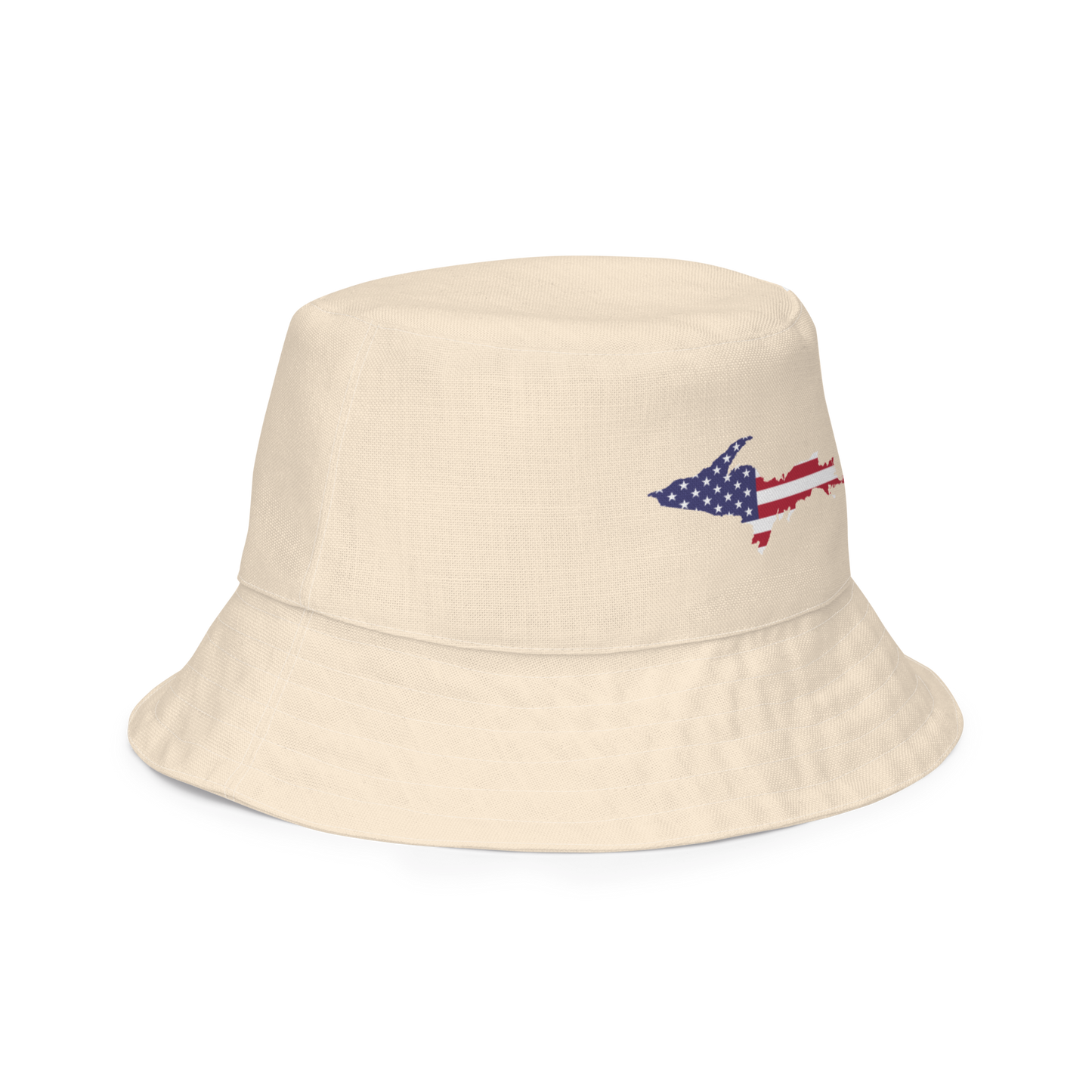 Michigan Upper Peninsula Bucket Hat (Patriot Edition) | Reversible - Champagne White