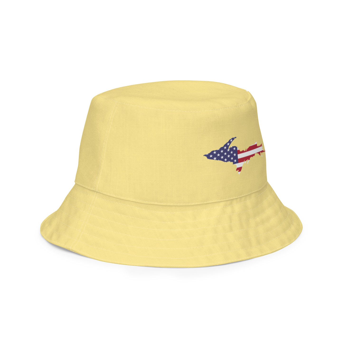 Michigan Upper Peninsula Bucket Hat (Patriot Edition) | Reversible - Cherry Yellow