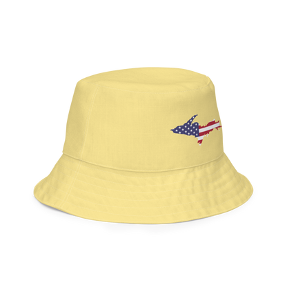 Michigan Upper Peninsula Bucket Hat (Patriot Edition) | Reversible - Cherry Yellow