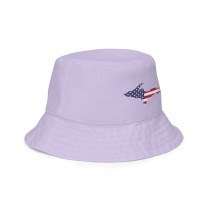 Michigan Upper Peninsula Bucket Hat (Patriot Edition) | Reversible - Birch Bark White