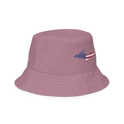 Michigan Upper Peninsula Bucket Hat (Patriot Edition) | Reversible - Cherry Blossom Pink