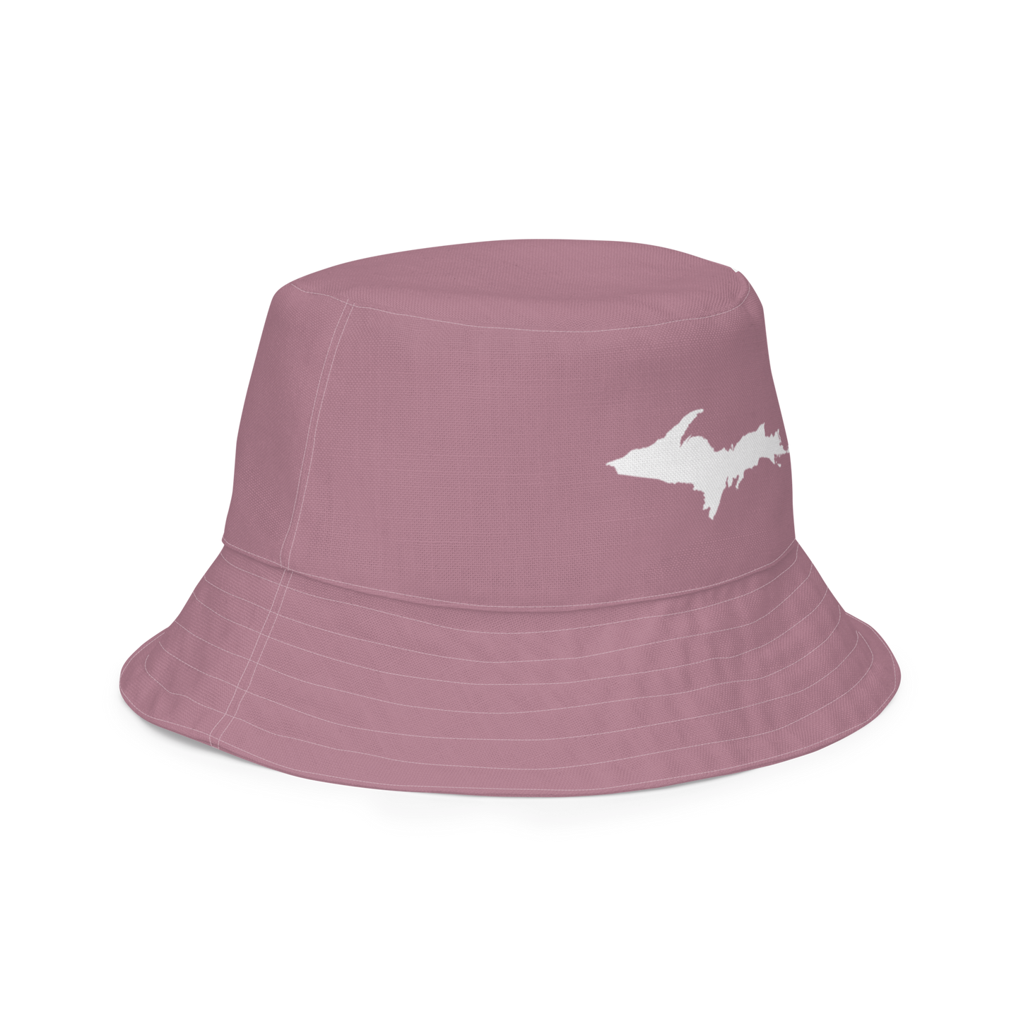 Michigan Upper Peninsula Bucket Hat (w/ UP Outline) | Reversible - Cherry Blossom Pink