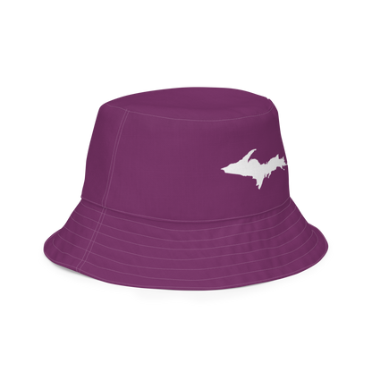 Michigan Upper Peninsula Bucket Hat (w/ UP Outline) | Reversible - Plum