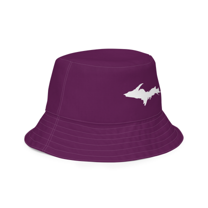 Michigan Upper Peninsula Bucket Hat (w/ UP Outline) | Reversible - Tyrian Purple