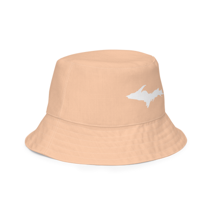 Michigan Upper Peninsula Bucket Hat (w/ UP Outline) | Reversible - Peach Color