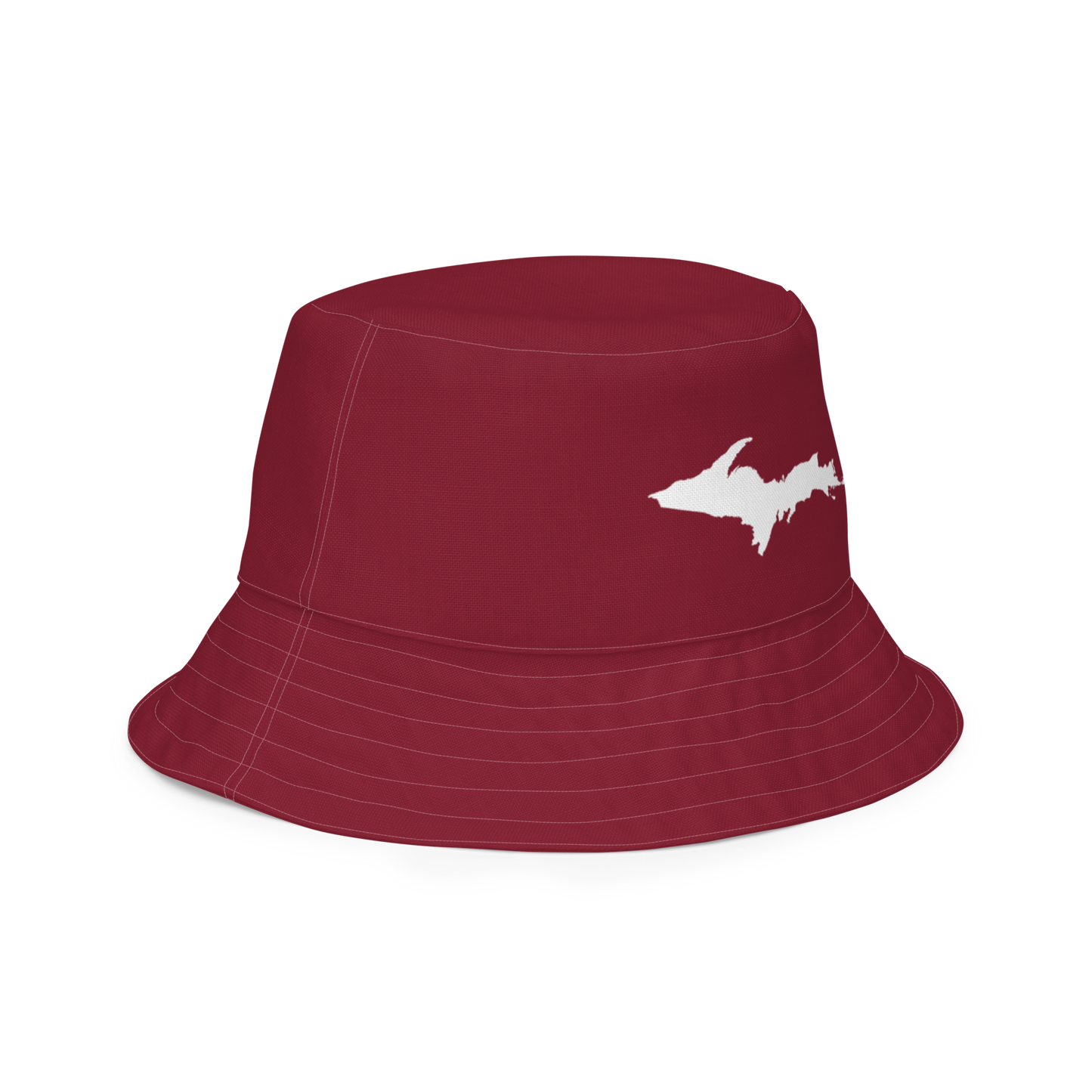 Michigan Upper Peninsula Bucket Hat (w/ UP Outline) | Reversible - Burgandy