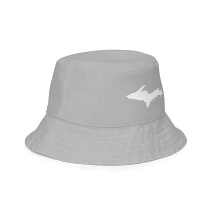 Michigan Upper Peninsula Bucket Hat (w/ UP Outline) | Reversible - Silver