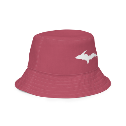 Michigan Upper Peninsula Bucket Hat (w/ UP Outline) | Reversible - Popstar Pink