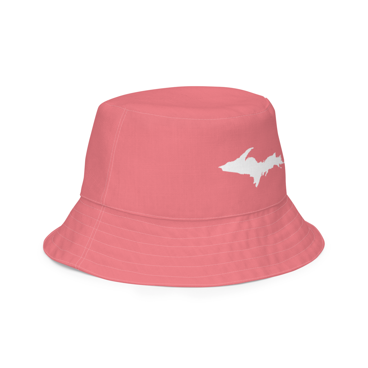 Michigan Upper Peninsula Bucket Hat (w/ UP Outline) | Reversible - Watermelon Pink