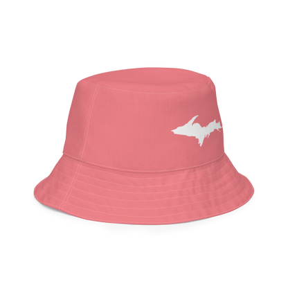 Michigan Upper Peninsula Bucket Hat (w/ UP Outline) | Reversible - Watermelon Pink