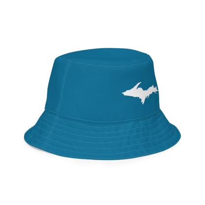 Michigan Upper Peninsula Bucket Hat (w/ UP Outline) | Reversible - Cerulean