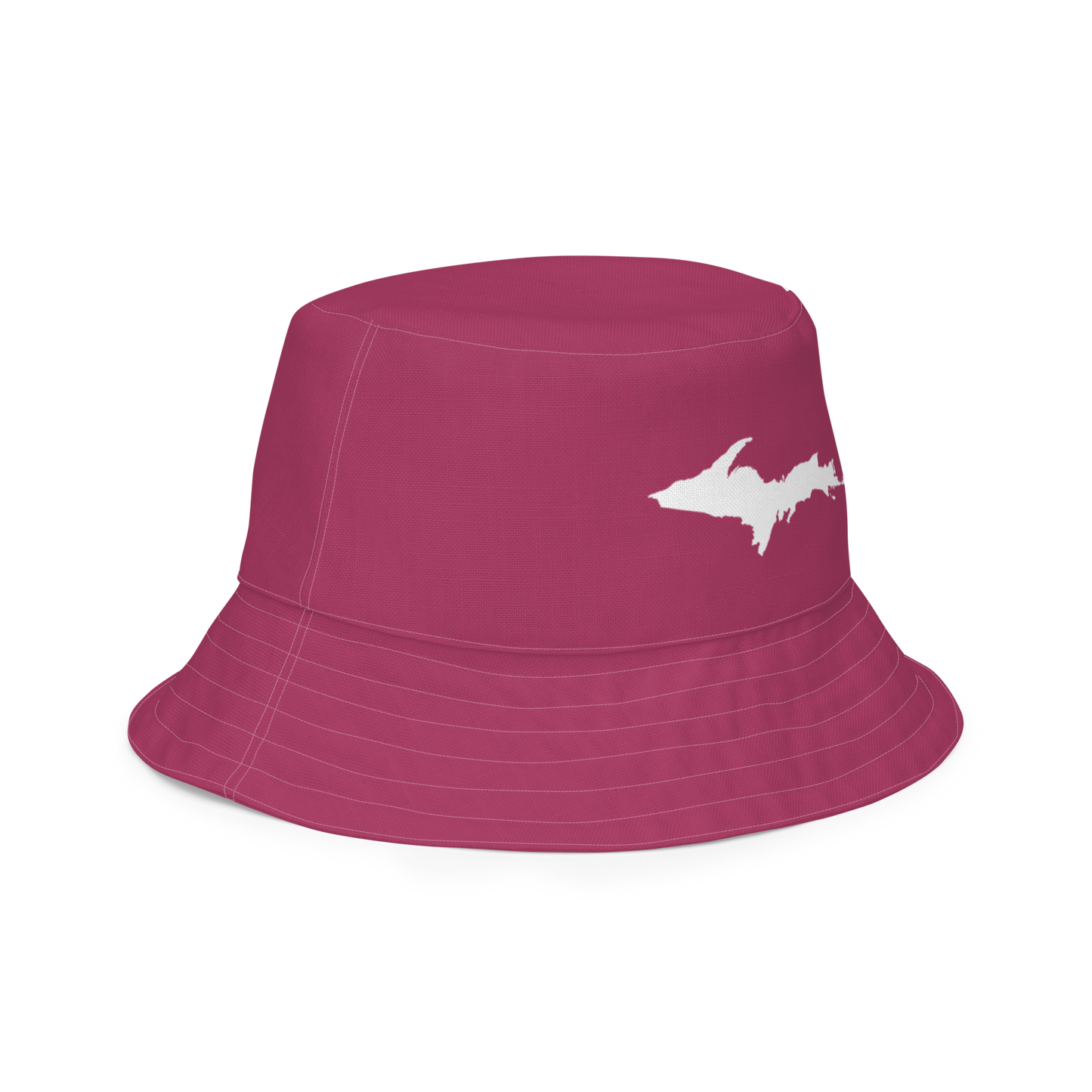 Michigan Upper Peninsula Bucket Hat (w/ UP Outline) | Reversible - Lipstick Pink