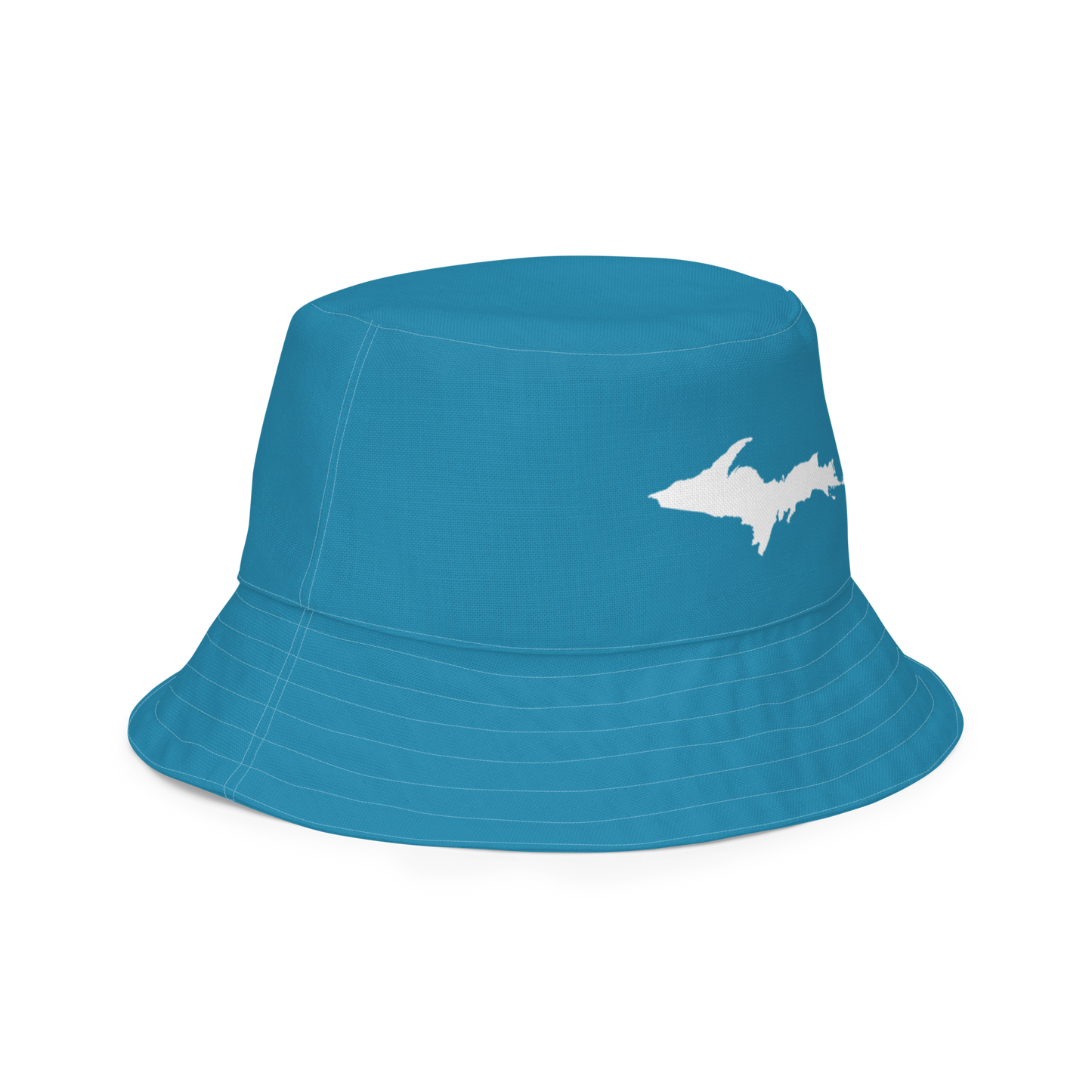 Michigan Upper Peninsula Bucket Hat (w/ UP Outline) | Reversible - Lake Blue