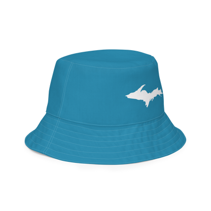 Michigan Upper Peninsula Bucket Hat (w/ UP Outline) | Reversible - Lake Blue