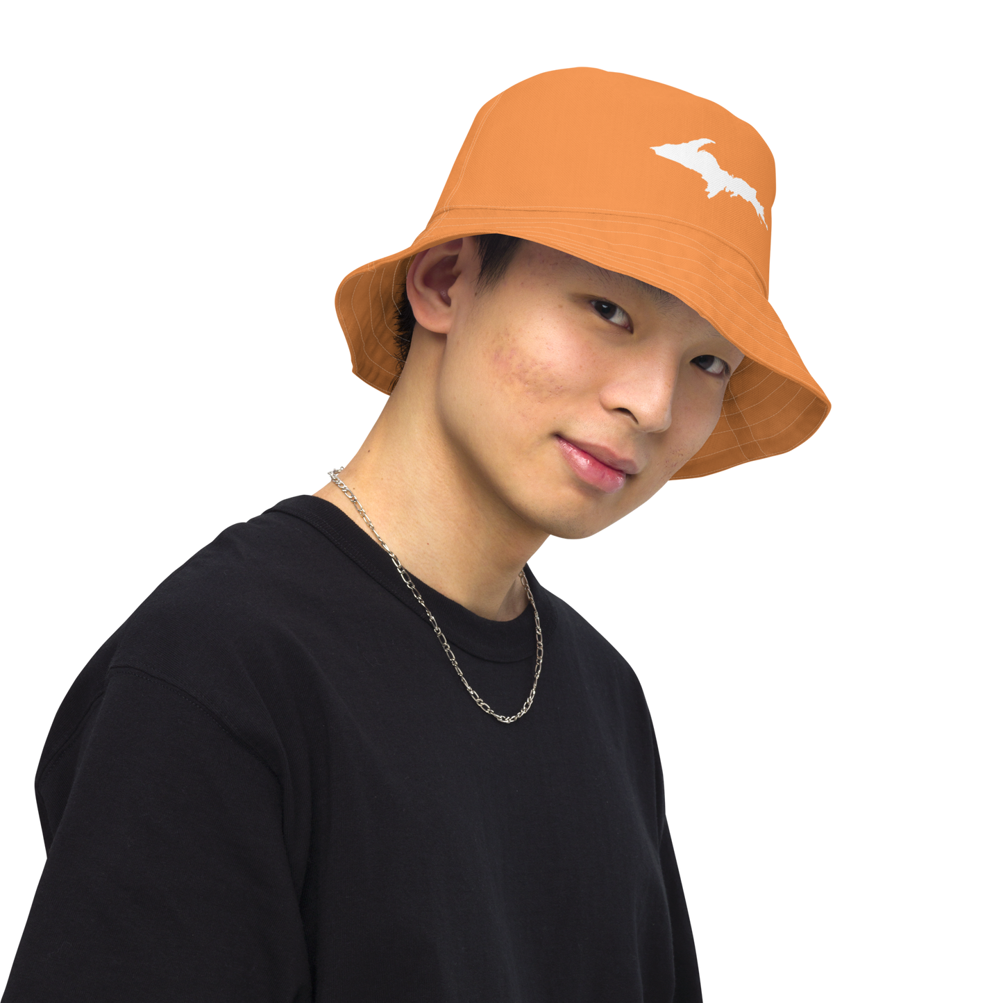 Michigan Upper Peninsula Bucket Hat (w/ UP Outline) | Reversible - Orange