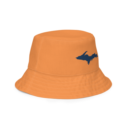 Michigan Upper Peninsula Bucket Hat (w/ Navy UP Outline) | Reversible - Orange