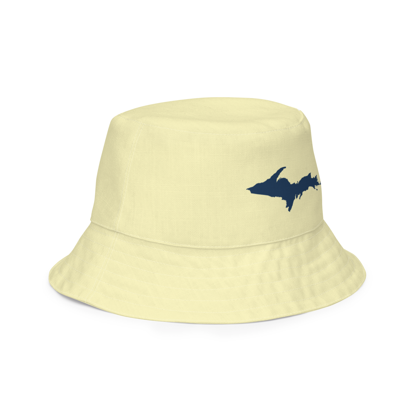 Michigan Upper Peninsula Bucket Hat (w/ Navy UP Outline) | Reversible - Canary Yellow