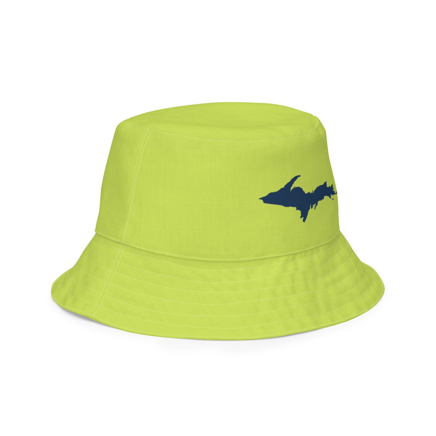 Michigan Upper Peninsula Bucket Hat (w/ Navy UP Outline) | Reversible - Green Gooseberry