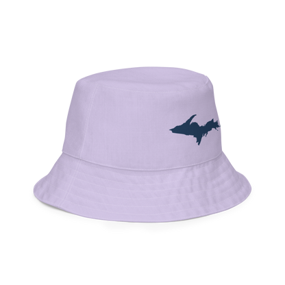 Michigan Upper Peninsula Bucket Hat (w/ Navy UP Outline) | Reversible - Lavender